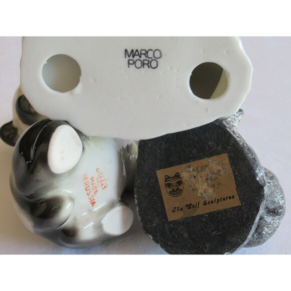 Vintage Lot of 3 Bear Figurines Panda Lomonosov Wolf Sculpture Canada Soapstone - Picture 12 of 12